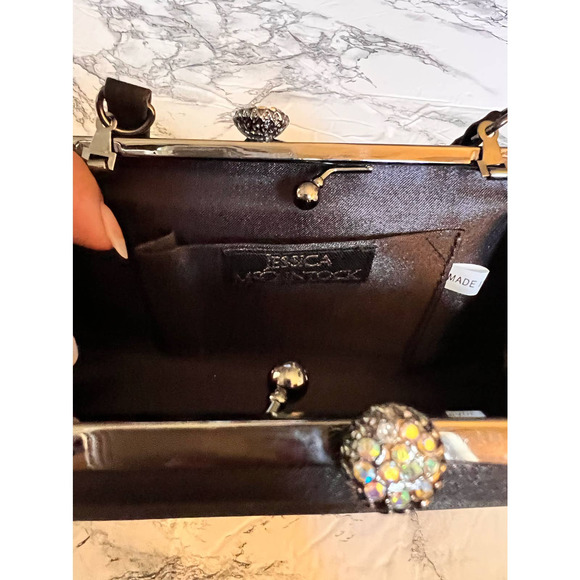 Jessica McClintock Small Black evening clutch bag - Picture 3 of 8
